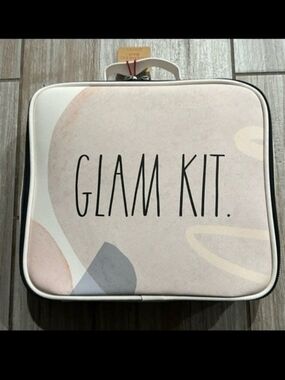 Rae Dunn Glam Kit Cosmetic Case in White, Pink, Gray